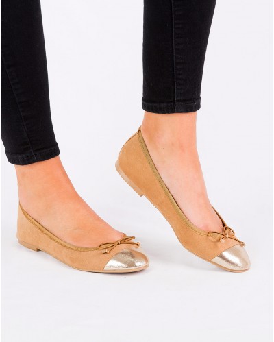 Ballerine Micheline Camel Et Doré