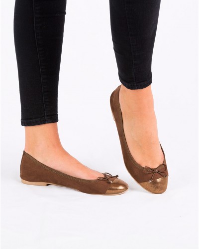 Ballerine Micheline Chocolat Et Bronze